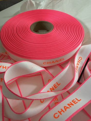 Chanel pink ribbon 50m - ribbon,